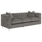 Phoebe 3-piece Tufted Tuxedo Arms Living Room Set Urban Bronze 509881-S3 Coaster FredCo