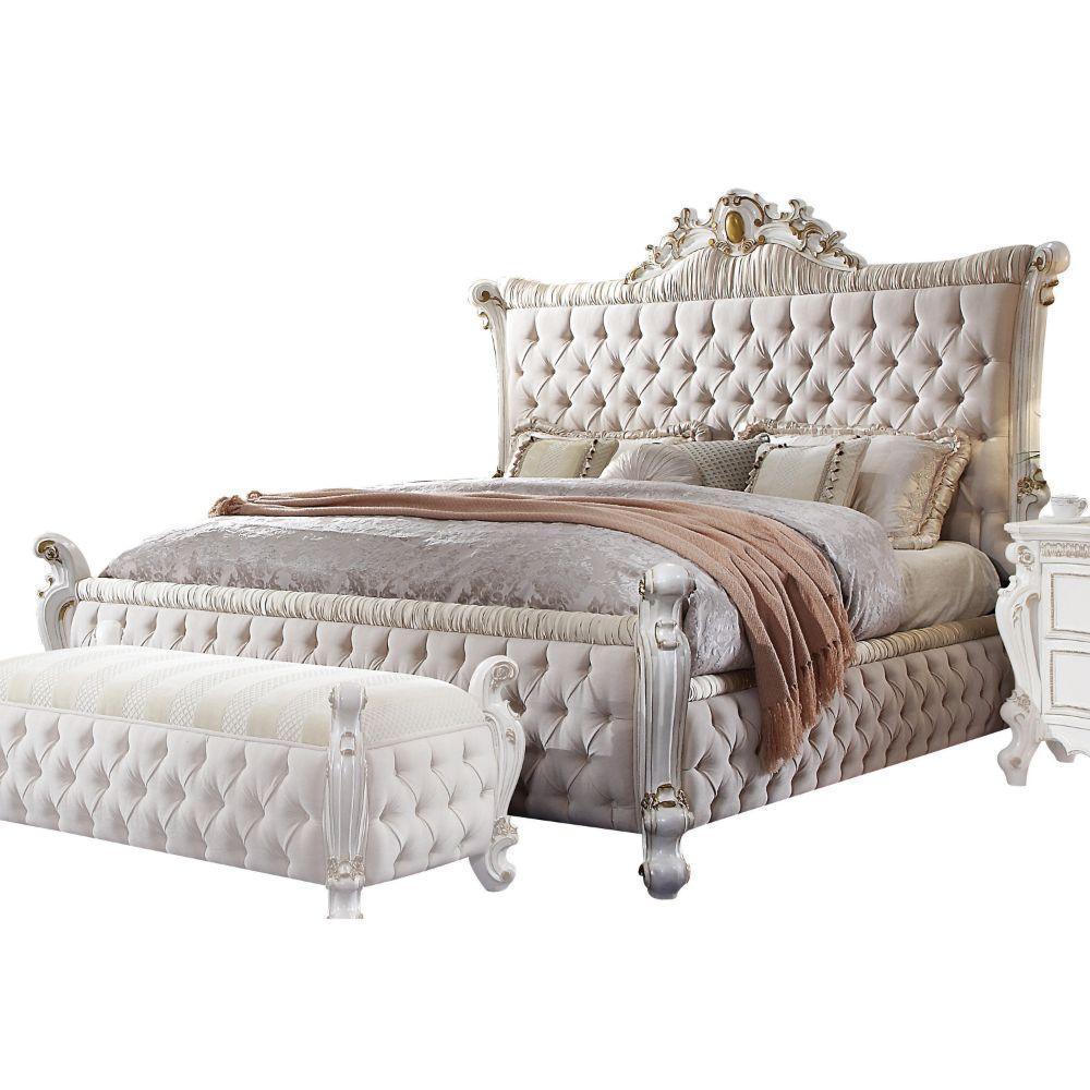 Picardy Eastern King Bed Fabric & Antique Pearl FredCo