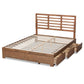 Piera Modern and Contemporary Transitional Ash Walnut Brown Finished Wood King Size 3-Drawer Platform Storage Bed FredCo