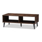 Pierre Mid-Century Modern Brown and Dark Grey Finished Wood Coffee Table FredCo