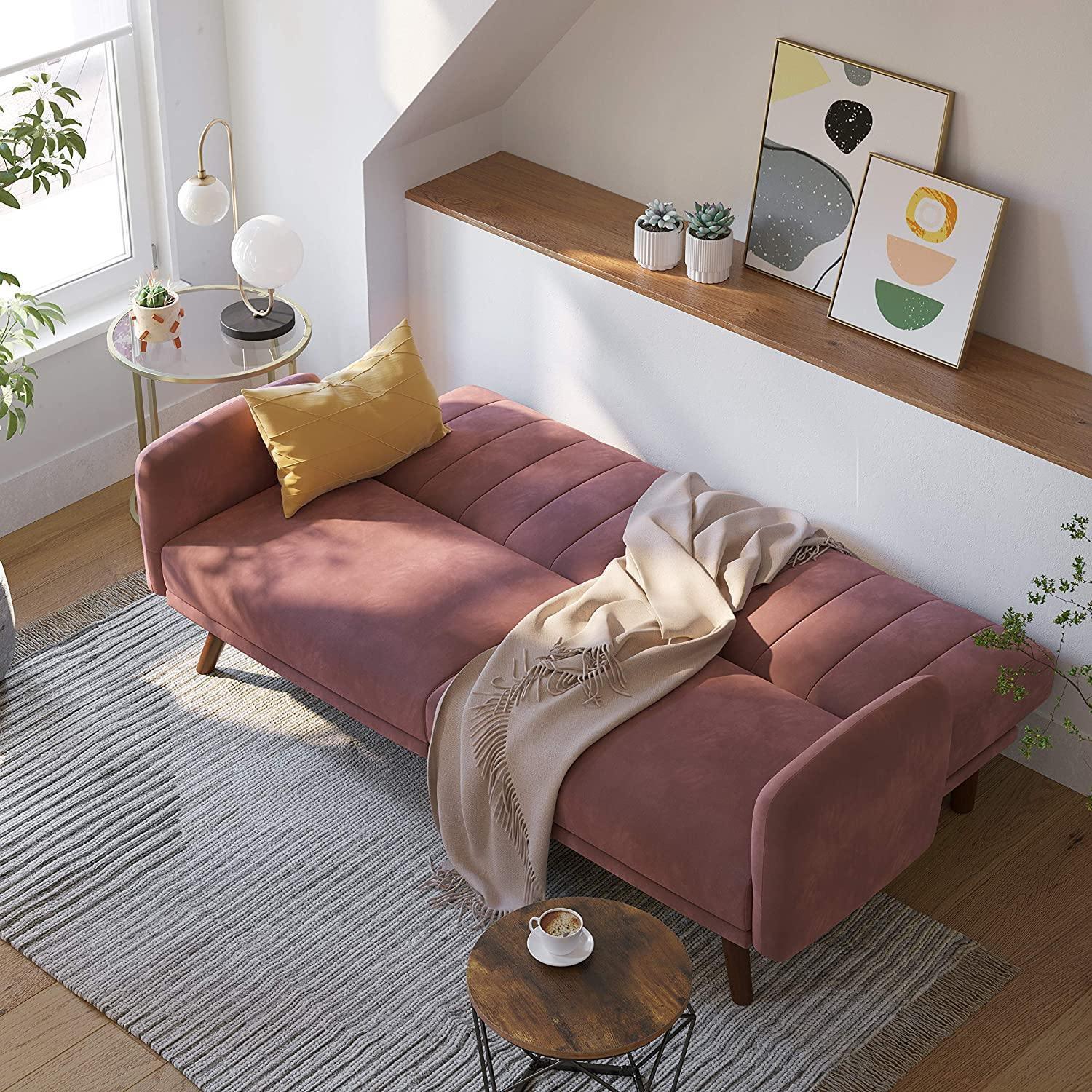 Pink Sofa with Split Back for 2 People FredCo