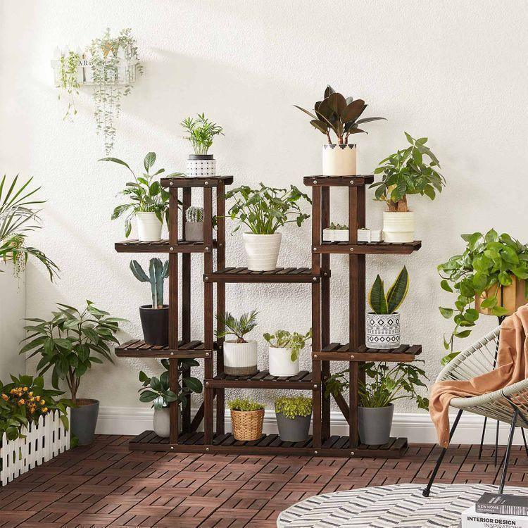 Plant Stand Rustic Dark Brown FredCo