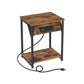 Plug-in Series End Table, USB, Brown and Black FredCo