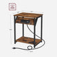 Plug-in Series End Table, USB, Brown and Black FredCo