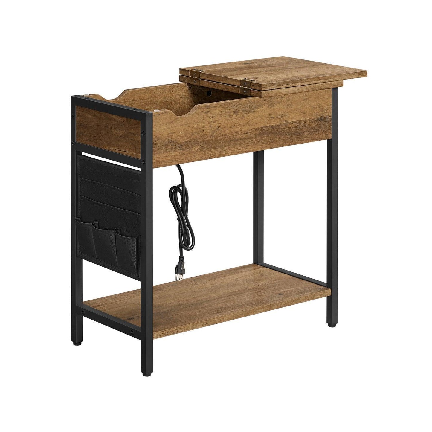 Plug-in Series End Table, USB, Rustic Walnut FredCo