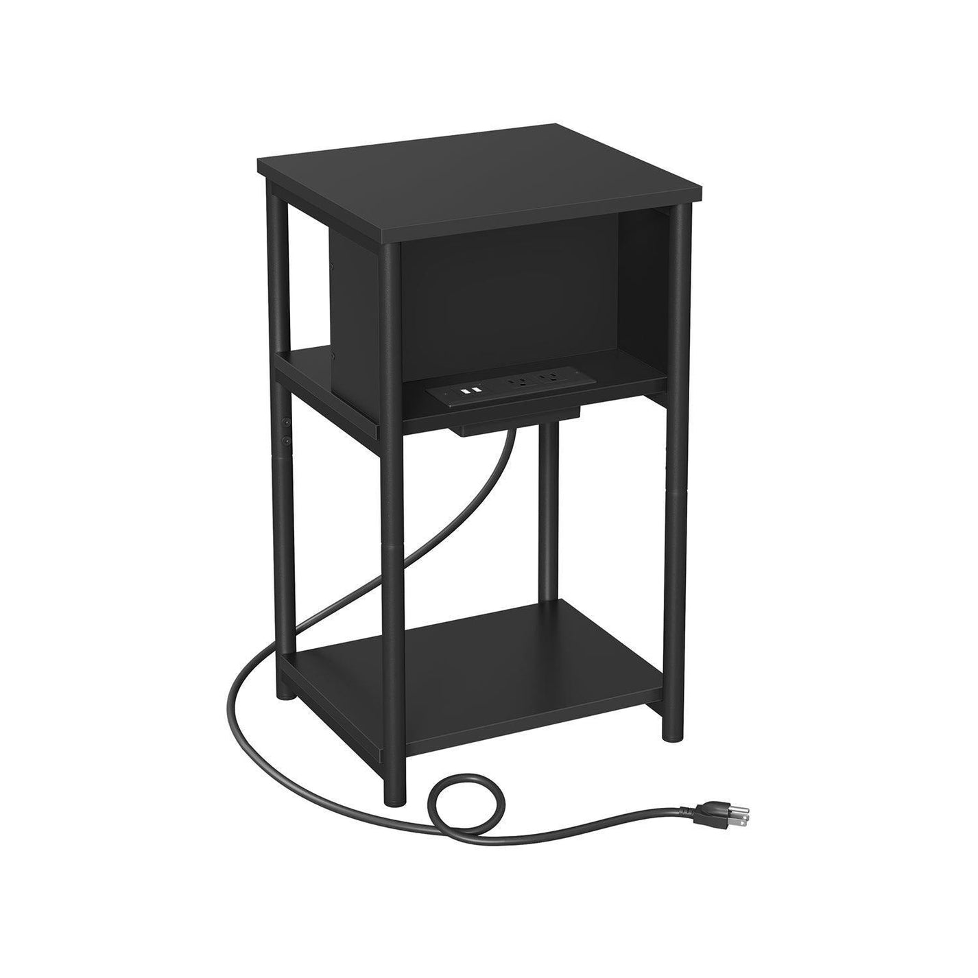 Plug-in Series Side Table, USB 22” Black