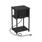 Plug-in Series Side Table, USB 22” Black FredCo