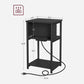 Plug-in Series Side Table, USB 22” Black FredCo