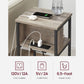 Plug-in Series Side Table, USB Ports Greige FredCo