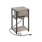 Plug-in Series Side Table, USB Ports Greige FredCo