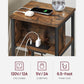 Plug-in Series Side Table, USB, Rustic Brown FredCo