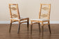 Poltak Modern Bohemian Natural Brown Rattan 2-Piece Dining Chair Set FredCo