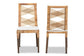 Poltak Modern Bohemian Natural Brown Rattan 2-Piece Dining Chair Set FredCo