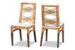 Poltak Modern Bohemian Natural Brown Rattan 2-Piece Dining Chair Set FredCo