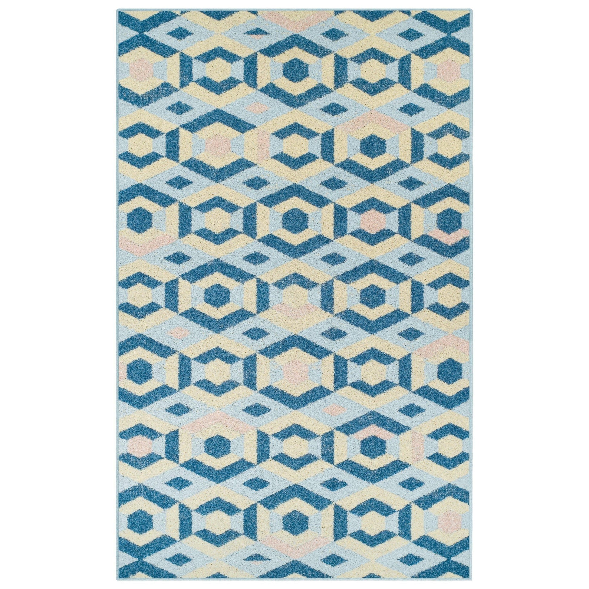 Polygon Retro Diamond Geometric Rug FredCo