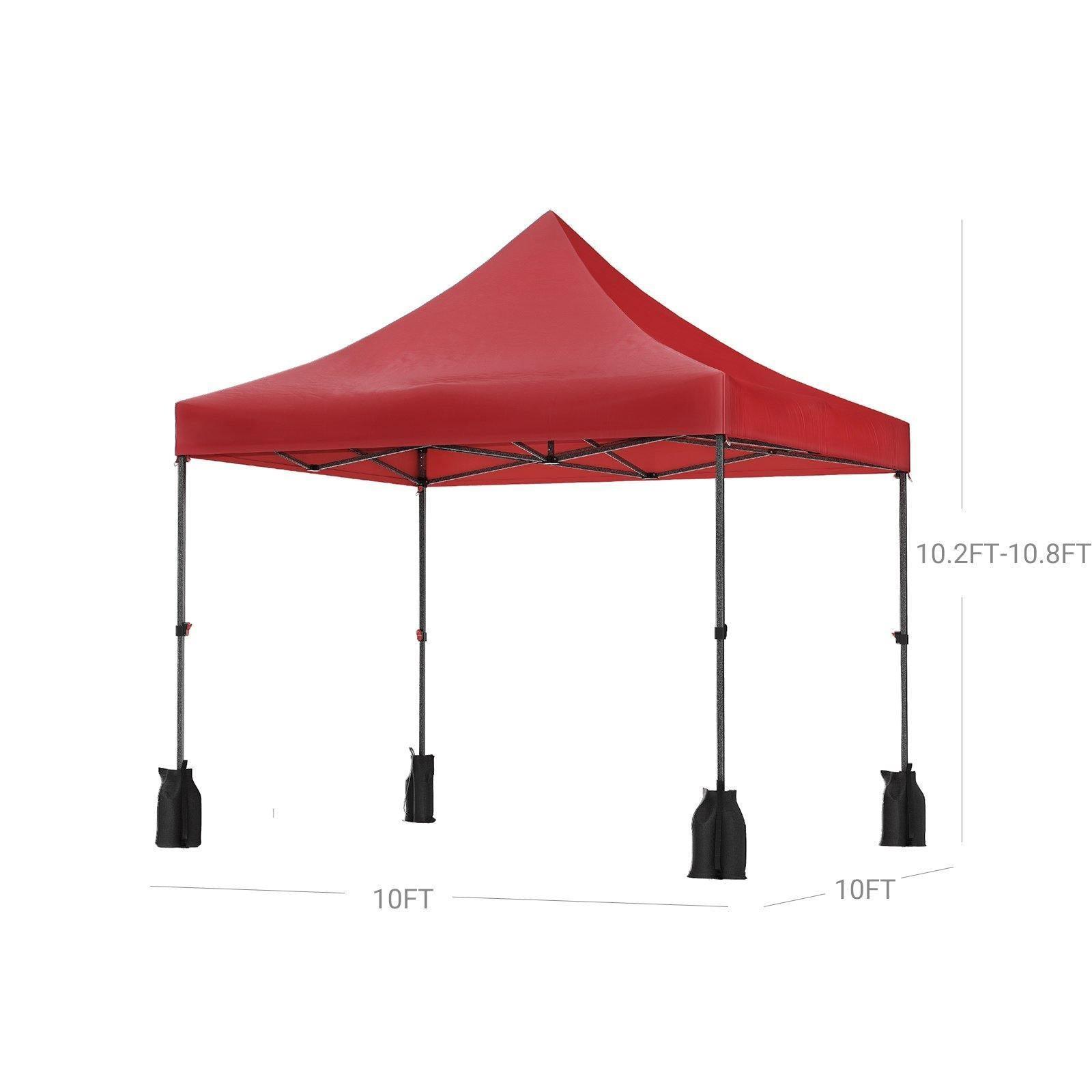 Pop Up Canopy Tent 10 x 10 Feet Red FredCo