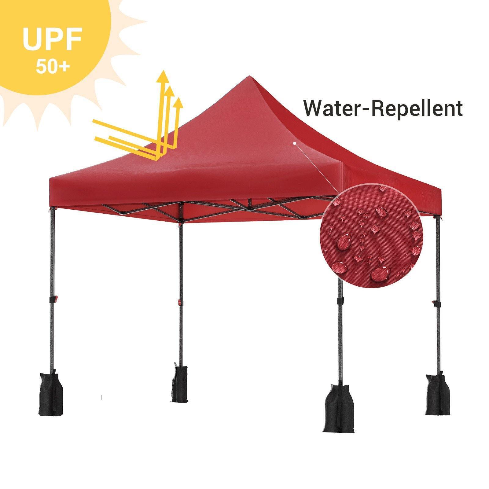 Pop Up Canopy Tent 10 x 10 Feet Red FredCo