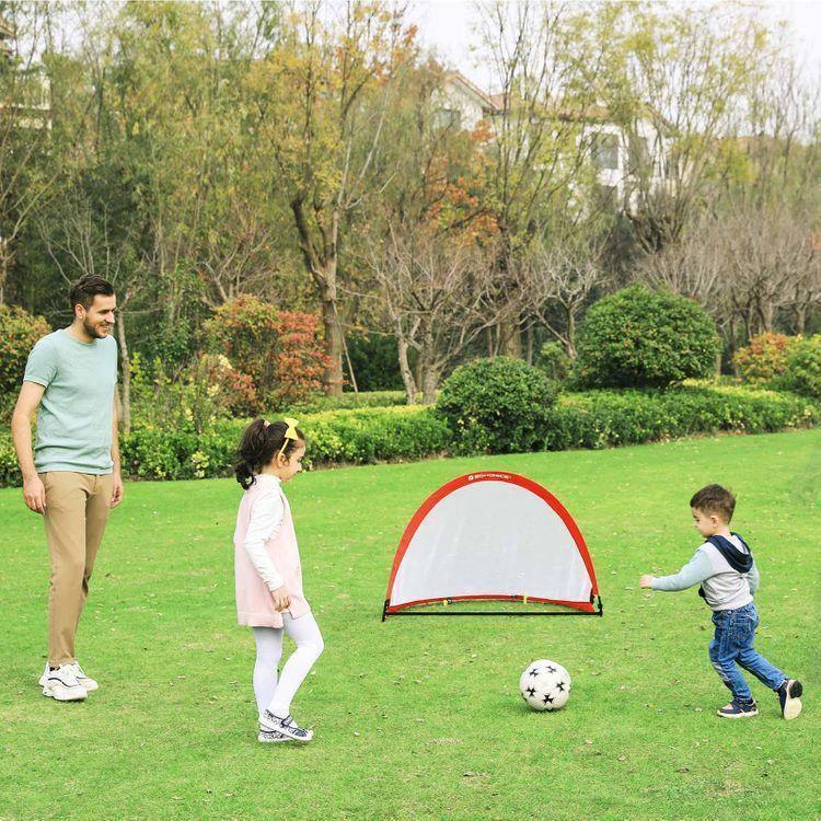 Pop-up Soccer Goal Set of 2 Red FredCo