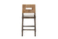 Porsha Modern Bohemian Dark Brown Finished Mahogany Wood and Natural Rattan Counter Stool FredCo