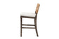 Porsha Modern Bohemian Dark Brown Finished Mahogany Wood and Natural Rattan Counter Stool FredCo