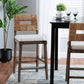 Porsha Modern Bohemian Dark Brown Finished Mahogany Wood and Natural Rattan Counter Stool FredCo