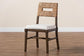 Porsha Modern Bohemian Dark Brown Finished Mahogany Wood and Natural Rattan Dining Chair FredCo