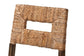 Porsha Modern Bohemian Dark Brown Finished Mahogany Wood and Natural Rattan Dining Chair FredCo