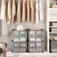 Portable 10-Slot Cube Shoe Rack, Black and White FredCo