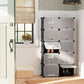 Portable 10-Slot Cube Shoe Rack, Black and White FredCo