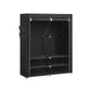 Portable Closet Wardrobe with Shoe Rack and Cover, Black FredCo