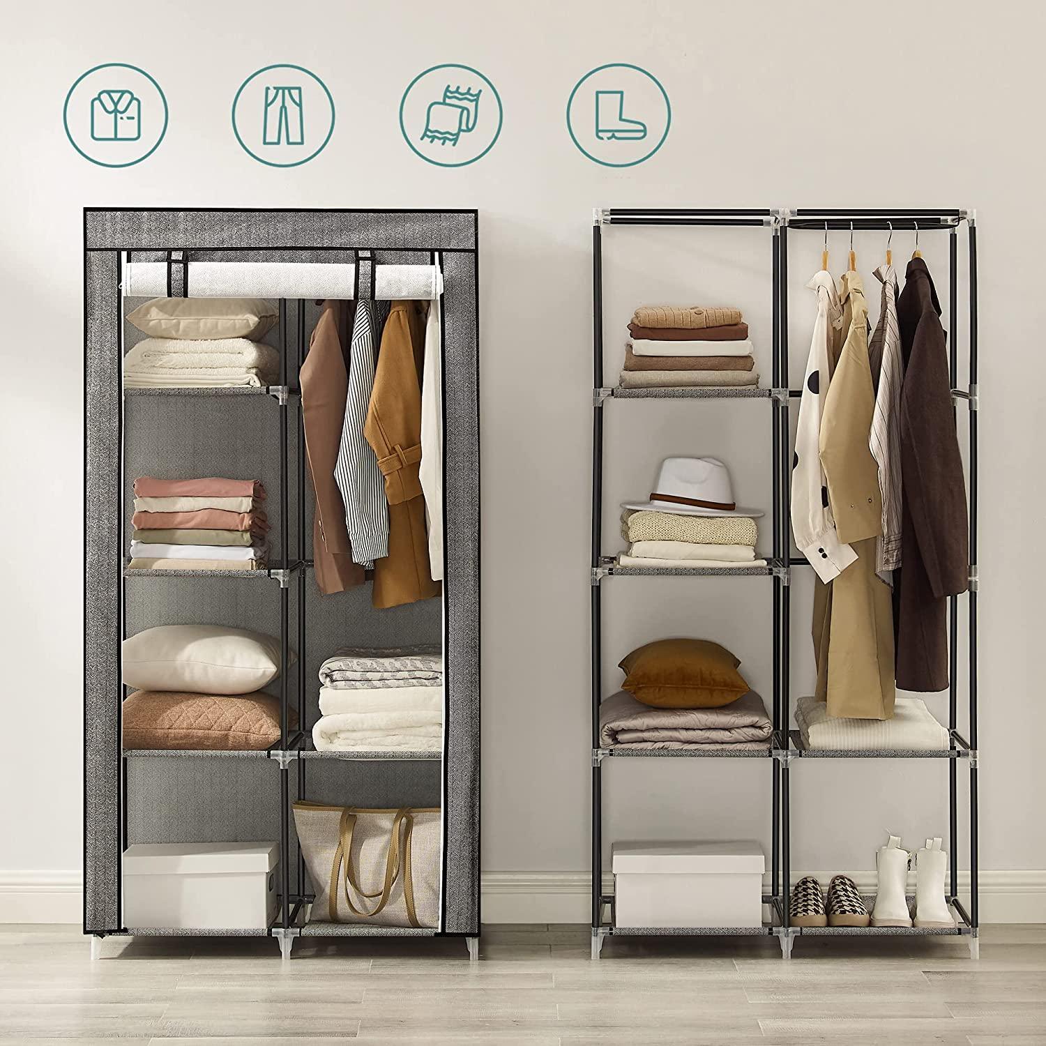 Portable Closet with Shelves, 6 Shelves FredCo
