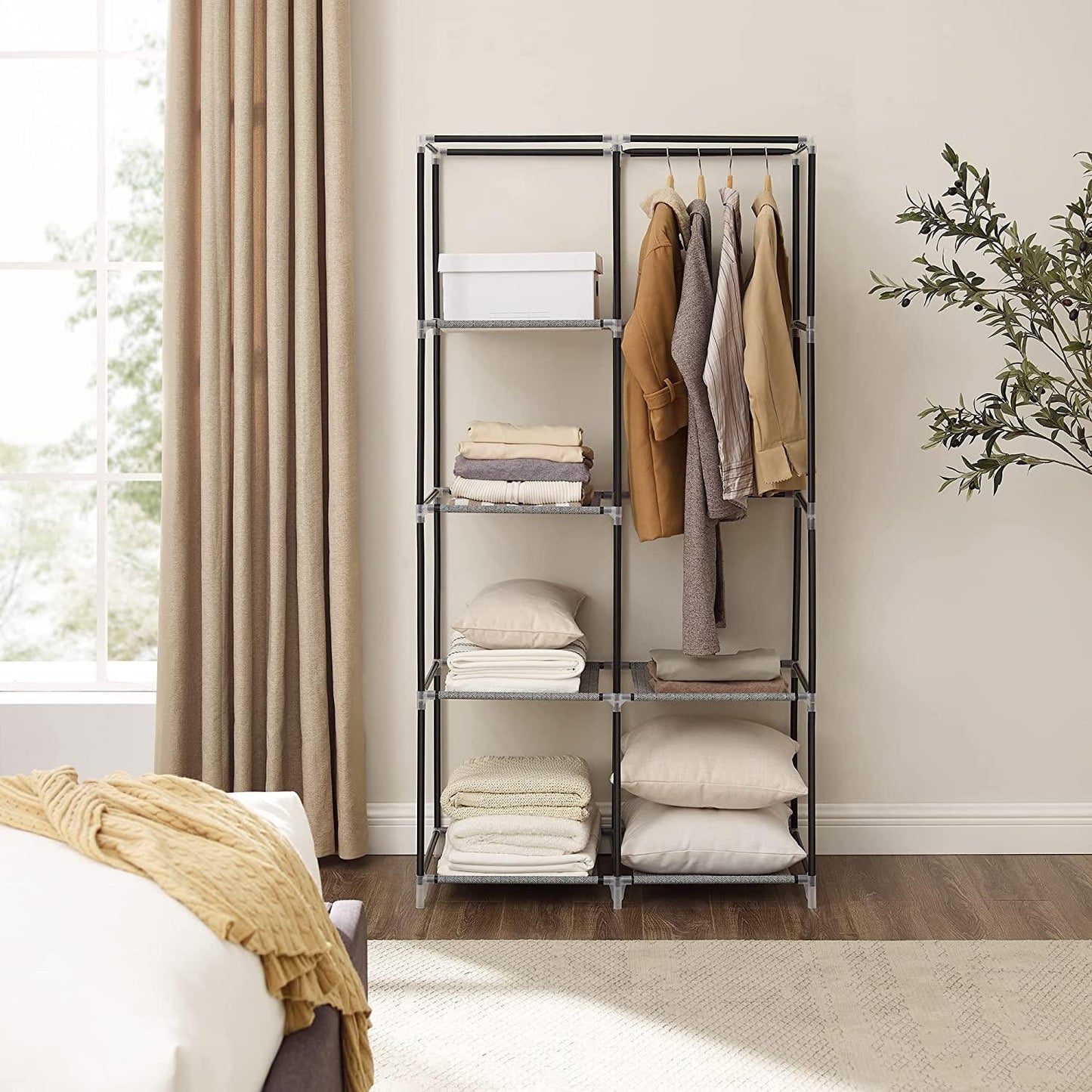 Portable Closet with Shelves, 6 Shelves FredCo