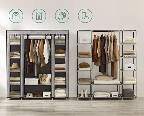 Portable Clothes Storage Organizer Gray FredCo