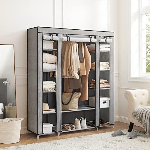 Portable Clothes Storage Organizer Gray FredCo