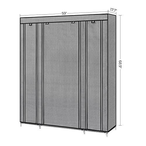 Portable Clothes Storage Organizer Gray FredCo