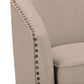 Porter Modern and Contemporary Classic Retro Beige Fabric Upholstered Swivel Tub Chair FredCo