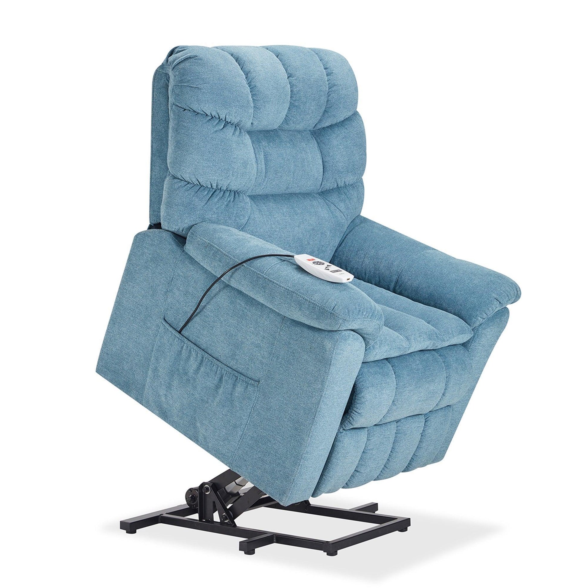 Power Lift Chair, 35 Inch Wide with Adjustable Massage and Heating System, Blue Teal FredCo