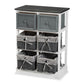 Premala Modern and Contemporary Two-Tone Grey and White Finished Wood 2-Drawer Storage Unit with Baskets FredCo