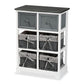 Premala Modern and Contemporary Two-Tone Grey and White Finished Wood 2-Drawer Storage Unit with Baskets FredCo