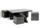 Prescott Modern Table and Stool Set with Hidden Storage FredCo