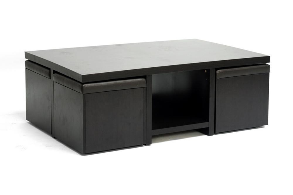 Prescott Modern Table and Stool Set with Hidden Storage FredCo