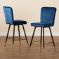 Preston Modern Luxe and Glam Navy Blue Velvet Fabric Upholstered and Two-Tone Black and Gold Finished Metal 2-Piece Bar Stool Set FredCo