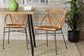 Pro Modern Bohemian Natural Brown Rattan and Black Metal 2-Piece Dining Chair Set FredCo