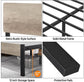 Queen Metal Platform Bed Frame with Wood Headboard No Box Spring Needed Gray FredCo