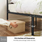 Queen Size Metal Bed Frame with Headboard, Brown and Black FredCo