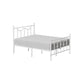 Queen Size Metal Bed Frame with Headboard White FredCo