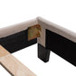 Queen Size Velvet Upholstered Platform Bed, Box Spring Needed - Beige WF212844AAA FredCo