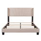 Queen Size Velvet Upholstered Platform Bed, Box Spring Needed - Beige WF212844AAA FredCo
