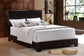 Queen Upholstered Panel Bed with Headboard, Footboard and Rails in Gray, Queen FredCo