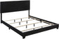 Queen Upholstered Panel Bed with Headboard, Footboard and Rails in Gray, Queen FredCo